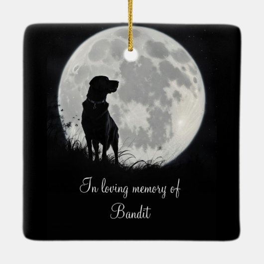 Mooie hond Memorial aangepaste naam Keramisch Ornament (Achterkant)