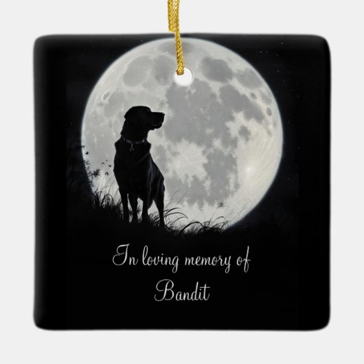Mooie hond Memorial aangepaste naam Keramisch Ornament (Voorkant)