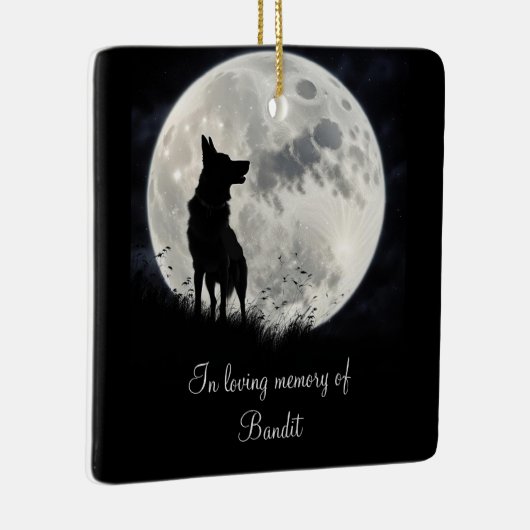 Mooie Hond Memorial Tribute Custom Name Keramisch Ornament (Rechts)