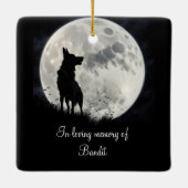 Mooie Hond Memorial Tribute Custom Name Keramisch Ornament (Achterkant)