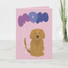 Mooie Hond met Ballonnen Moederdag Wenskaart Kaart