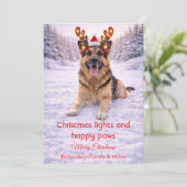 Mooie hond met kerst citaat kerstkaart (Staand voorkant)