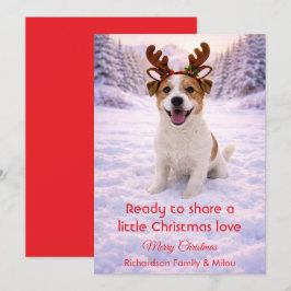 Mooie hond met kerst citaat kerstkaart