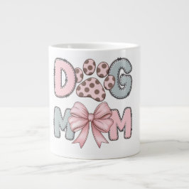 Mooie Hond Moeder Mok | Roze Boog Pootafdruk Koffi
