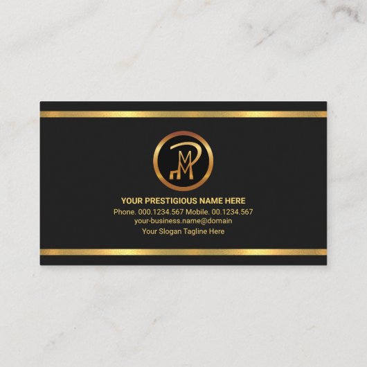 Mooie hond Motif Gold Stripes Pet Sitter Visitekaartje (Achterkant)