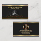 Mooie hond Motif Gold Stripes Pet Sitter Visitekaartje (Voorkant / Achterkant)