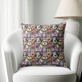 Mooie Hond Patchwork Patroon Kussen