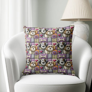 Mooie Hond Patchwork Patroon Kussen