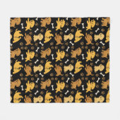 Mooie Hond Patroon Fleece Deken (Voorkant (Horizontaal))