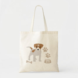 Mooie Hond Puppies Pootafdrukken Patroon Tote Bag