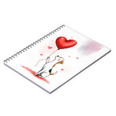 Mooie hond rode harten spiraal notebook notitieboek (Linkerzijde)