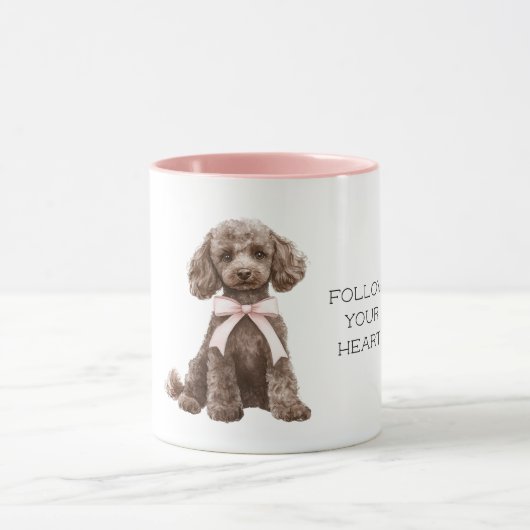 Mooie Hond Roze Strik Mok (Midden)
