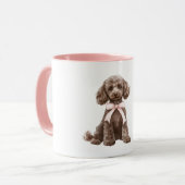 Mooie Hond Roze Strik Mok (Voorkant links)