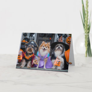 Mooie Hond Trick-or-Treat Halloween Kaart