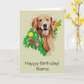 Mooie hond tussen bloemen Gouden Retriever kaart (Gele Bloem)