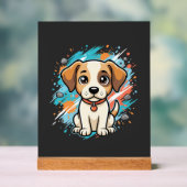 Mooie Hond Verfspatten Vector Kunst_1 Acryl Bord (Neutraal)