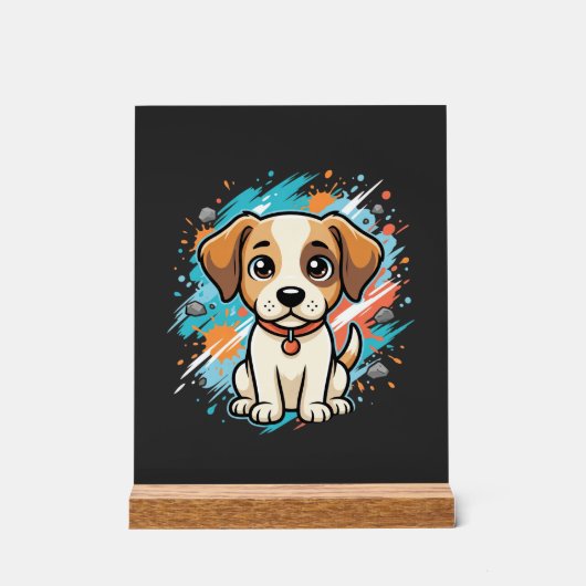Mooie Hond Verfspatten Vector Kunst_1 Acryl Bord (Voorkant)