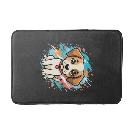 Mooie Hond Verfspatten Vector Kunst_1 Badmat (Voorkant)