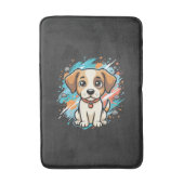 Mooie Hond Verfspatten Vector Kunst_1 Badmat (Voorkant Verticaal)