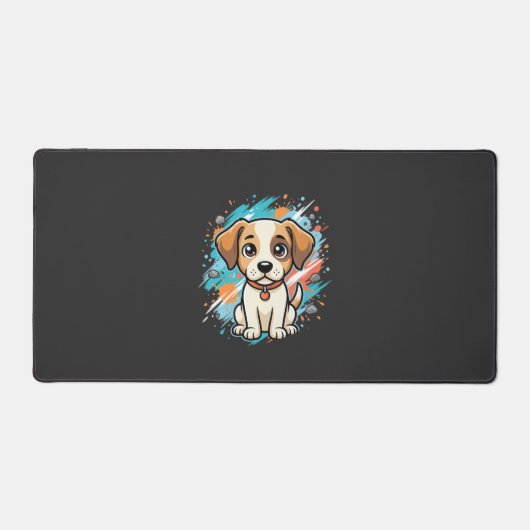 Mooie Hond Verfspatten Vector Kunst_1 Bureaumat (Voorkant)
