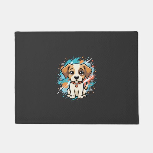 Mooie Hond Verfspatten Vector Kunst_1 Deurmat (Voorkant)