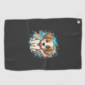 Mooie Hond Verfspatten Vector Kunst_1 Golfhanddoek (Horizontaal)
