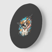 Mooie Hond Verfspatten Vector Kunst_1 Grote Klok (Hoek)