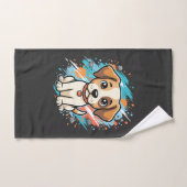 Mooie Hond Verfspatten Vector Kunst_1 Handdoek (Handdoek)