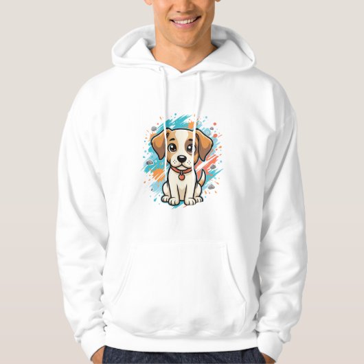 Mooie Hond Verfspatten Vector Kunst_1 Hoodie (Voorkant)