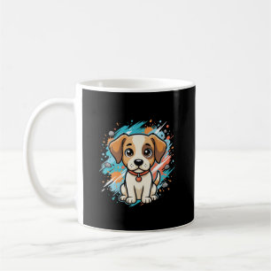 Mooie Hond Verfspatten Vector Kunst_1 Koffiemok