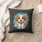 Mooie Hond Verfspatten Vector Kunst_1 Kussen (Deken)