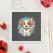 Mooie Hond Verfspatten Vector Kunst_1 Servet (Insitu)