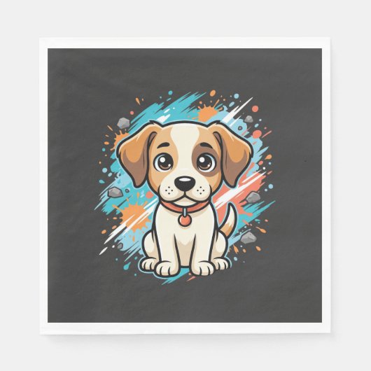 Mooie Hond Verfspatten Vector Kunst_1 Servet (Voorkant)