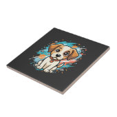 Mooie Hond Verfspatten Vector Kunst_1 Tegeltje (Zijkant)