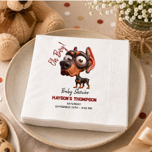 Mooie Honden Caricaturen Baby Shower voor Jongen Servet