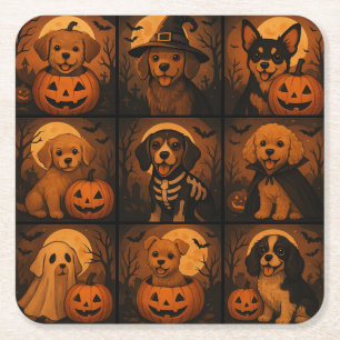 Mooie Honden Halloween Papieren Onderzetter
