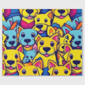 Mooie honden kleurrijke honden huisdier vibes Wrap Cadeaupapier (Vlak)