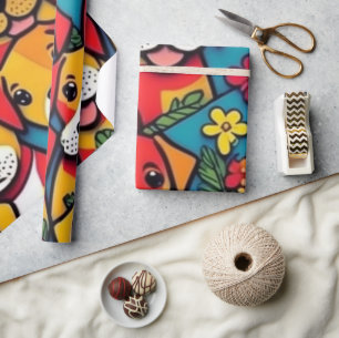 Mooie honden kleurrijke honden huisdier vibes Wrap Cadeaupapier