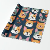 Mooie honden kleurrijke honden huisdier vibes Wrap Cadeaupapier (Uitgerold)