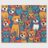 Mooie honden kleurrijke honden huisdier vibes Wrap Cadeaupapier (Vlak)