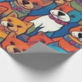 Mooie honden kleurrijke honden huisdier vibes Wrap Cadeaupapier (Hoek)