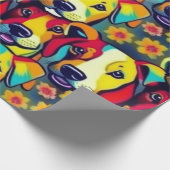 Mooie honden kleurrijke honden huisdier vibes Wrap Cadeaupapier (Hoek)