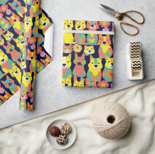 Mooie honden kleurrijke honden huisdier vibes Wrap Cadeaupapier