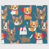 Mooie honden kleurrijke honden huisdier vibes Wrap Cadeaupapier (Vlak)