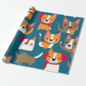 Mooie honden kleurrijke honden huisdier vibes Wrap Cadeaupapier (Uitgerold)