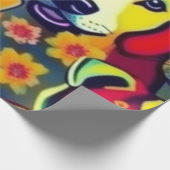 Mooie honden kleurrijke honden huisdier vibes Wrap Cadeaupapier (Hoek)