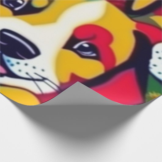 Mooie honden kleurrijke honden huisdier vibes Wrap Cadeaupapier (Hoek)