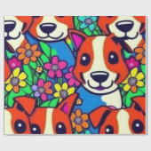 Mooie honden kleurrijke honden huisdier vibes Wrap Cadeaupapier (Vlak)