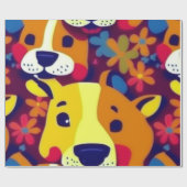 Mooie honden kleurrijke honden huisdier vibes Wrap Cadeaupapier (Vlak)