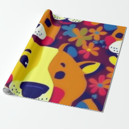 Mooie honden kleurrijke honden huisdier vibes Wrap Cadeaupapier
